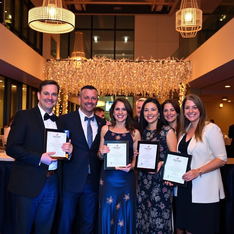 Aurora Creative Studios receiving an award for being a leading creative agency.