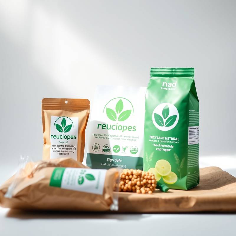 Detailed View of EcoGreen Sustainable Packaging Design, featuring various packaging options made from recycled materials.
