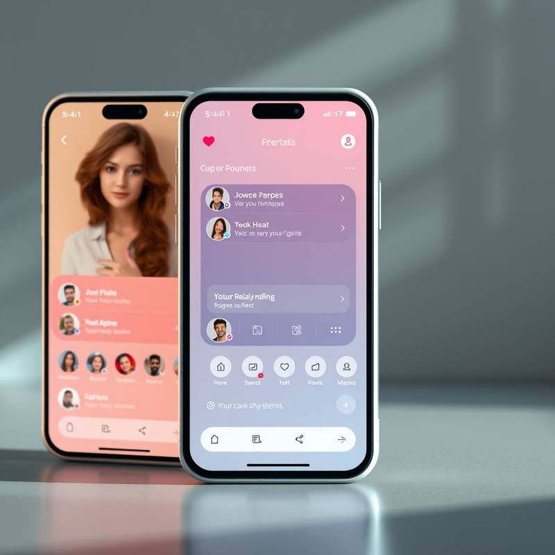 Detailed View of Global Connect Mobile App Development, showing the app's interface, user profiles, and communication features.