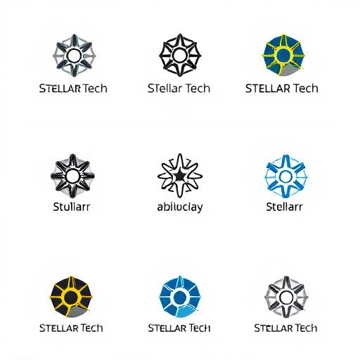 Detailed View of Stellar Tech Logo and Branding, showcasing the logo variations, color palette, and brand guidelines.