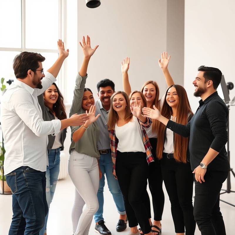 The Aurora Creative Studios team celebrating the relocation to their new modern studio space.